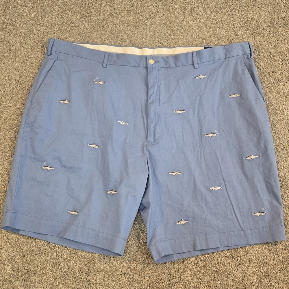 Ralph Lauren Polo Men's Size‎ 50B Shorts Blue  Embroidered Shark Pattern